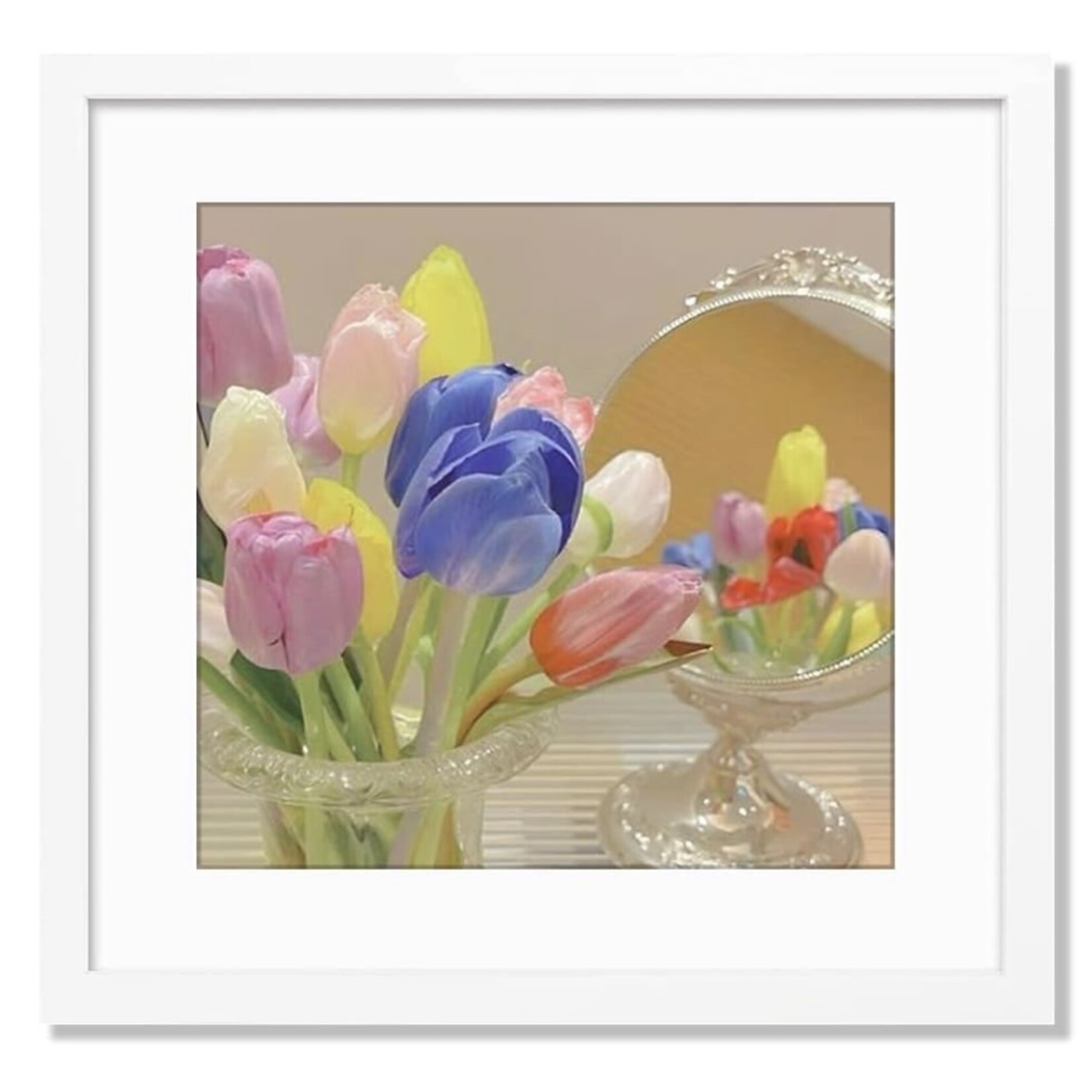 Discount Central 20x20 White Picture Frame with Mat for 16x16 Photo Wall Mounting Poster Frame-1pcs
