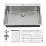 Discount Central EcoChannels stainless steel drop in kitchen sink 45x44x31