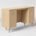 Discount Central Arches Writing Desk with Storage Cabinets Natural - Threshold™