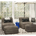 Discount Central Bowman Sloped Quilted Patio lounger and Ottoman