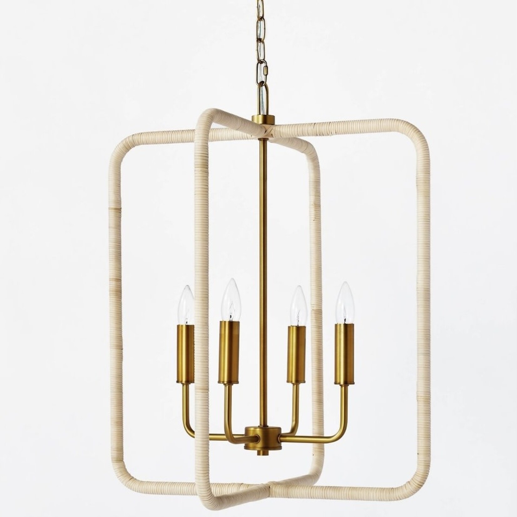 Discount Central Rattan Lantern Ceiling Pendant Brass - Threshold™