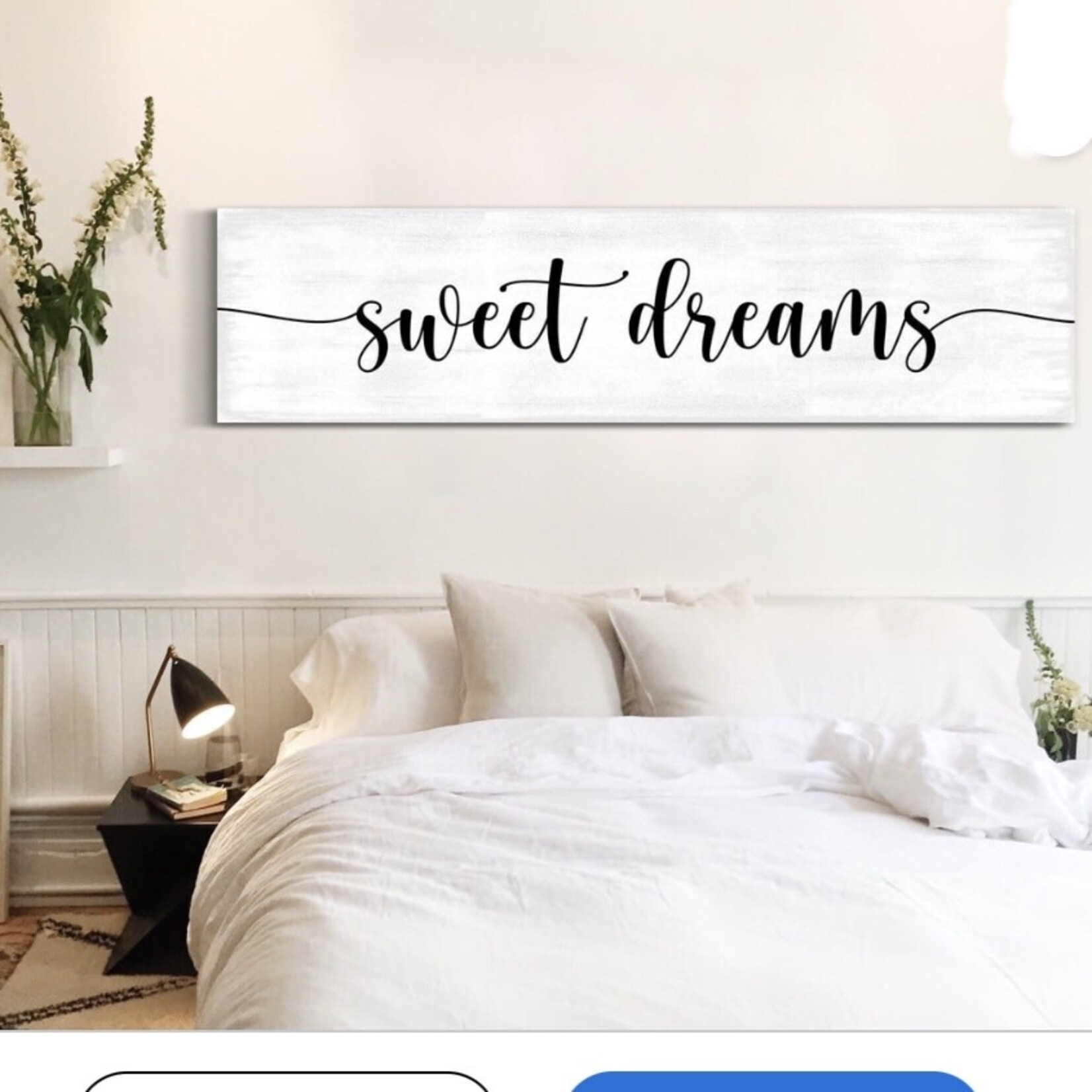Discount Central Rustic Canvas Painting Print Sweet Dreams Sign Wall Art