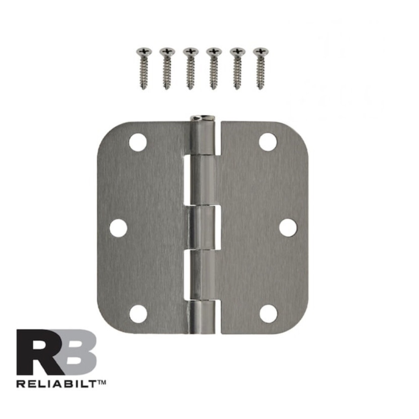 Discount Central 3.5x5/8” Radius Satin Nickel Interior Door Hinge, 8pcs