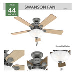 Discount Central Hunter Swanson 44” indoor ceiling  fan
