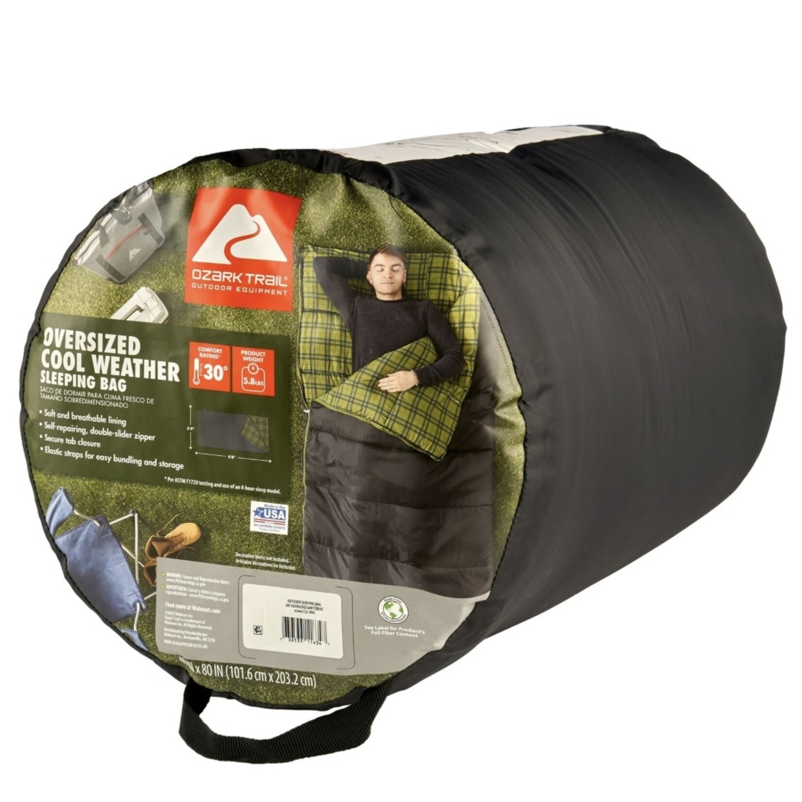 Discount Central Ozark Trail Oversized 30F Cool Weather Sleeping Bag