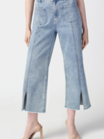 Joseph Ribkoff Vintage blue crop wide leg jean