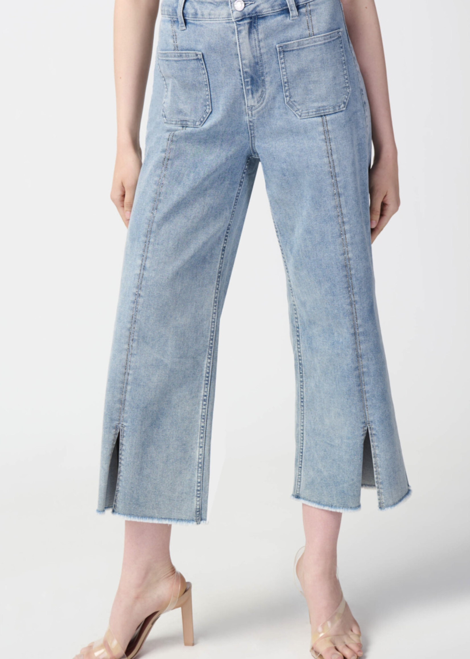 Joseph Ribkoff Vintage blue crop wide leg jean