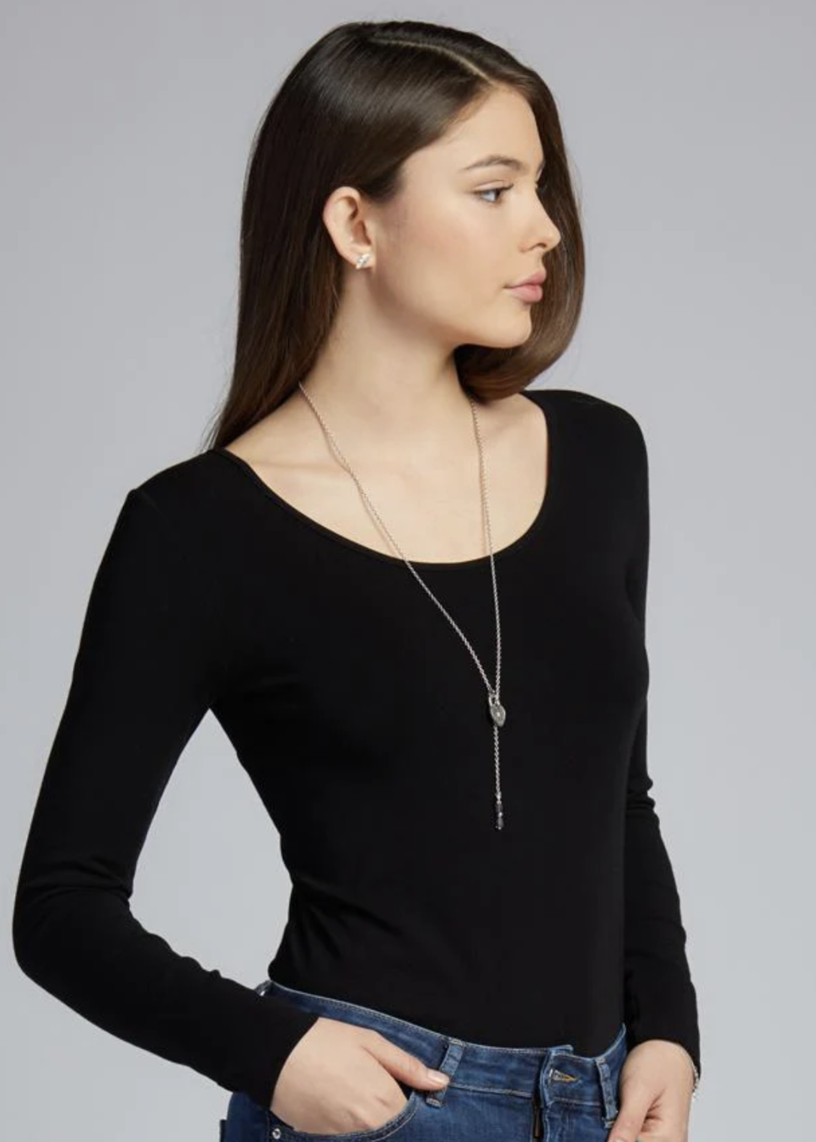 C'est moi Scoop neck long sleeve top