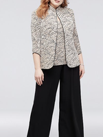 Alex evening Chiffon Plus straight leg dress pant