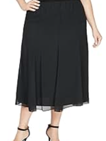 Alex evening Chiffon Plus size tea length skirt