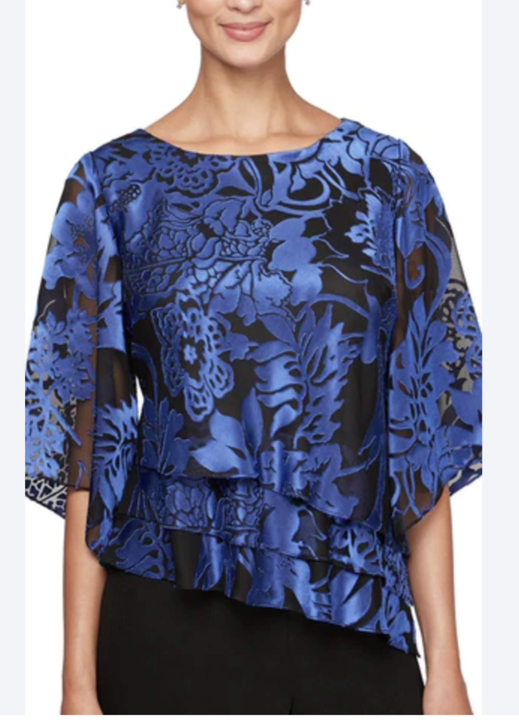Alex evening Triple hem floral print blouse