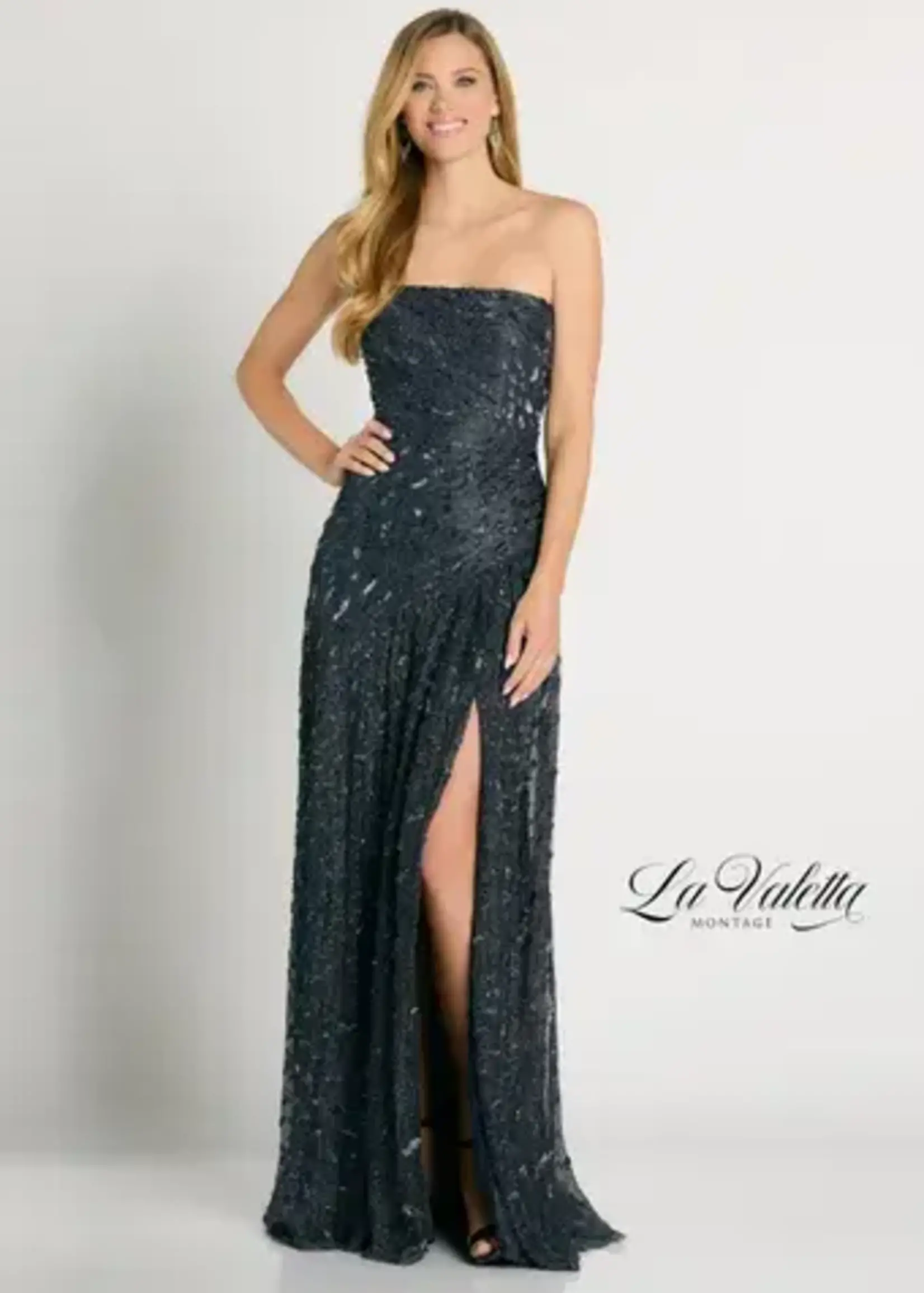 La Valetta Metallic beaded mesh dress