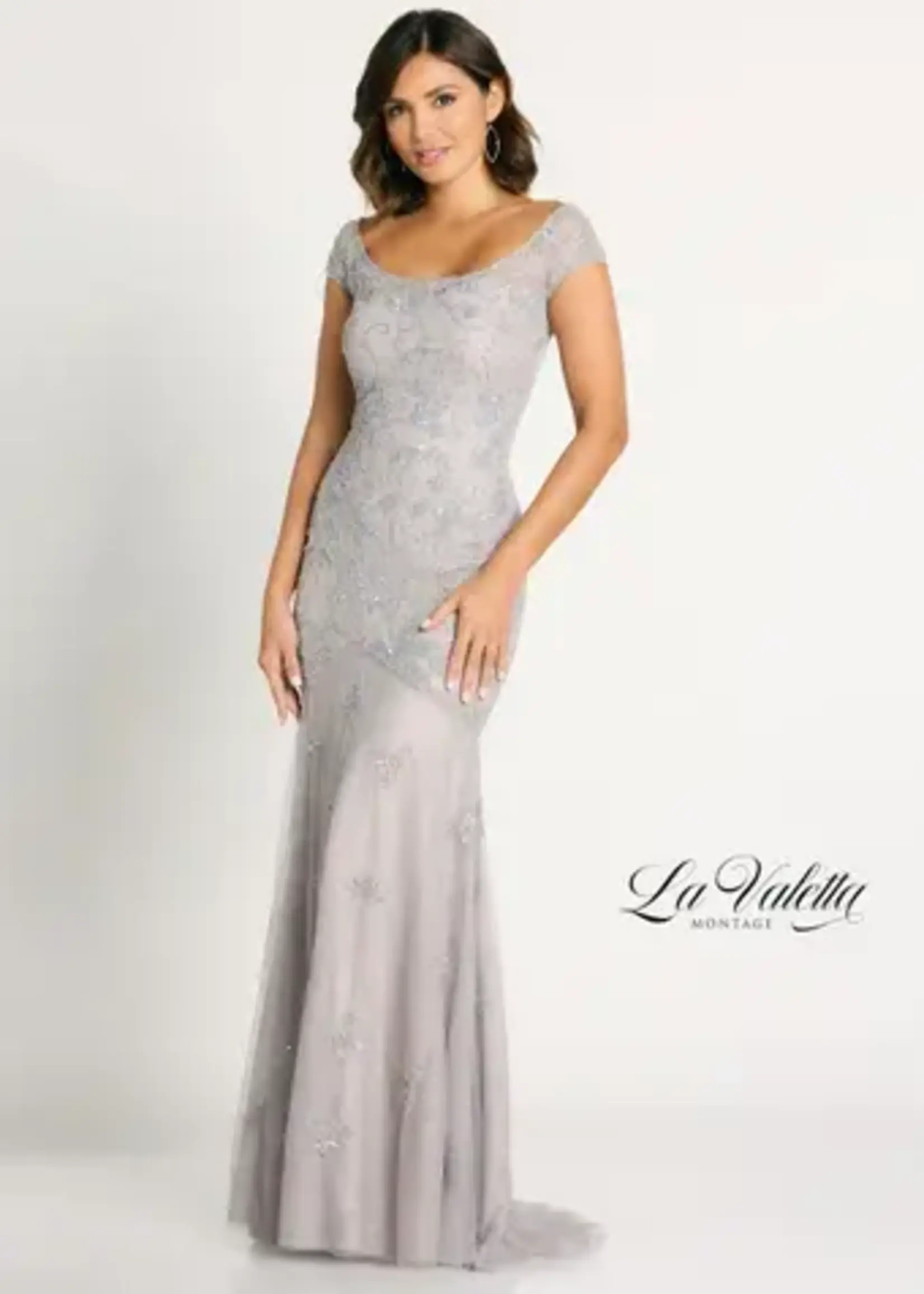 La Valetta Metallic beaded mesh dress