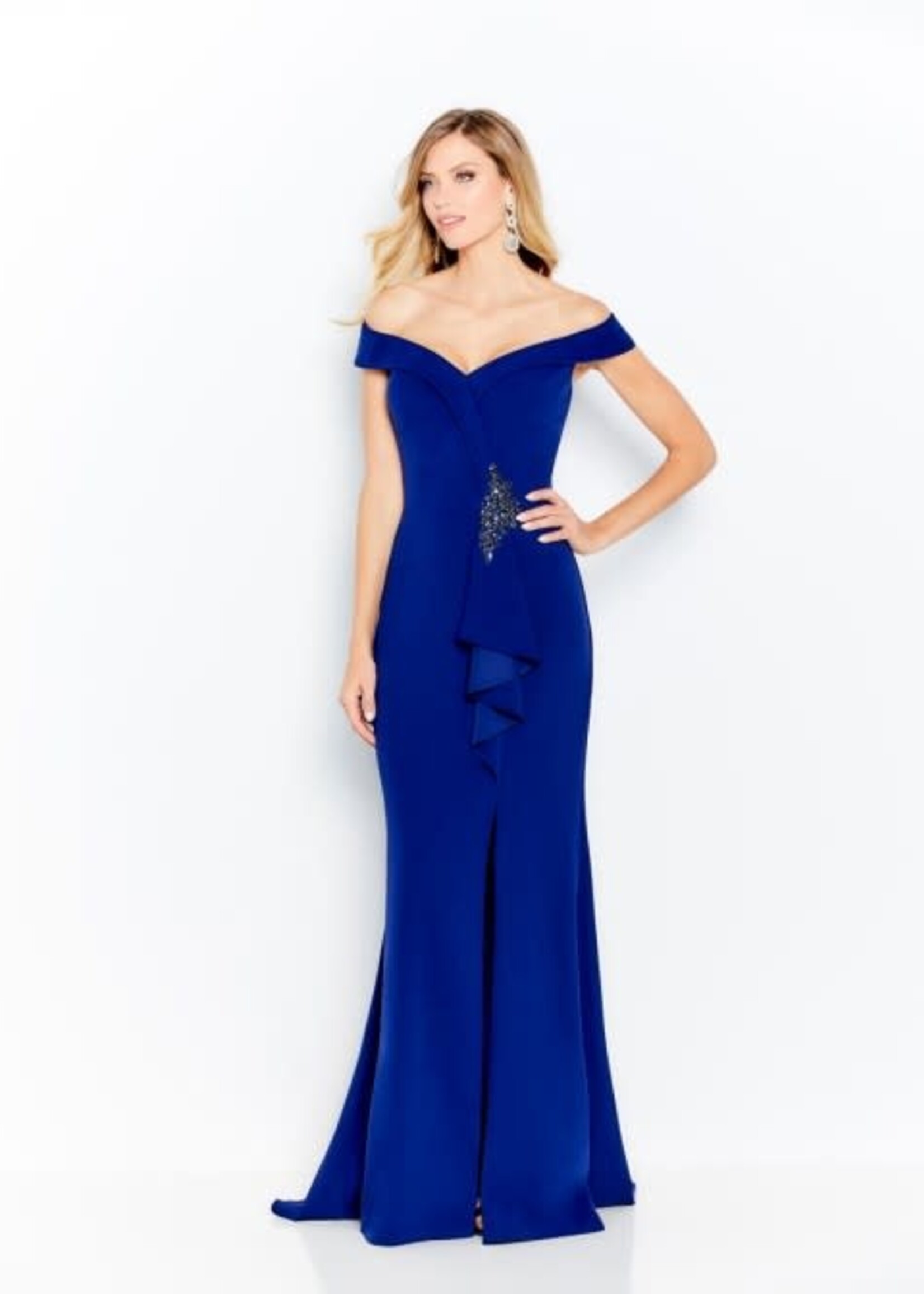 Cameron Blake A-line ribbon tulle gown