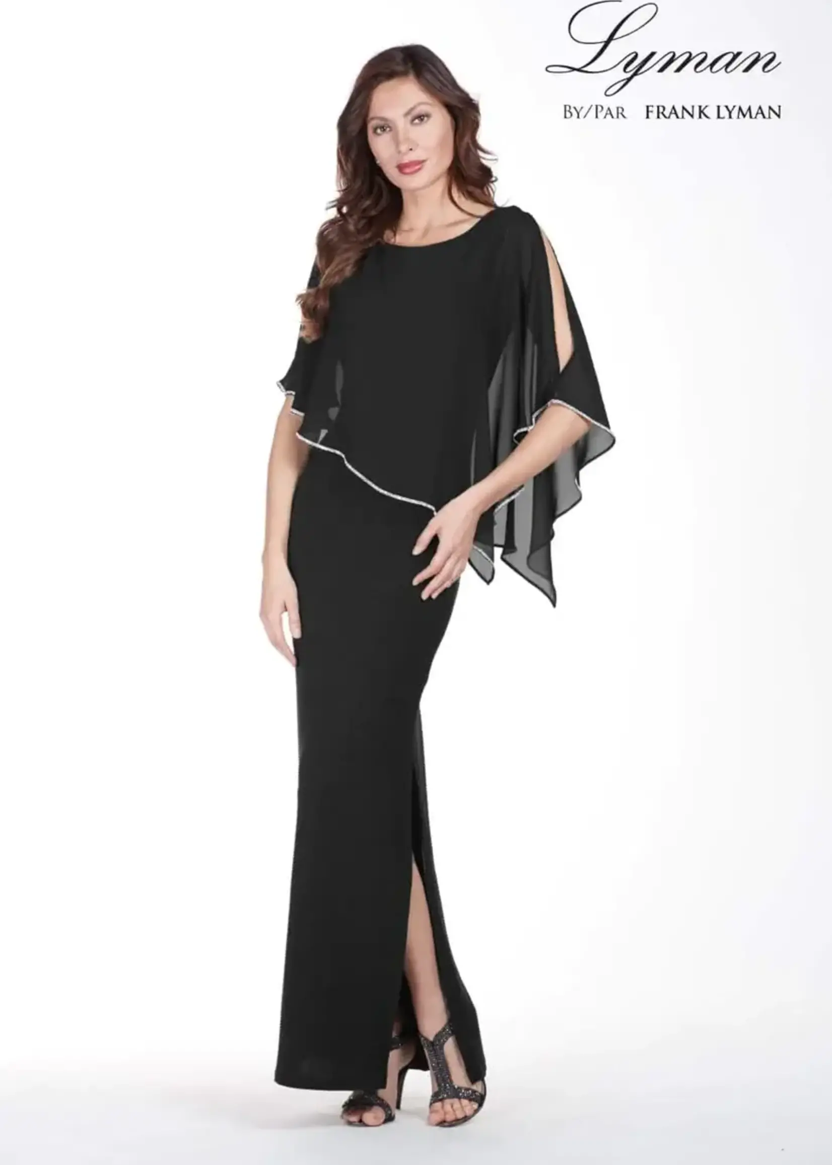 Frank Lyman Chiffon overlay gown