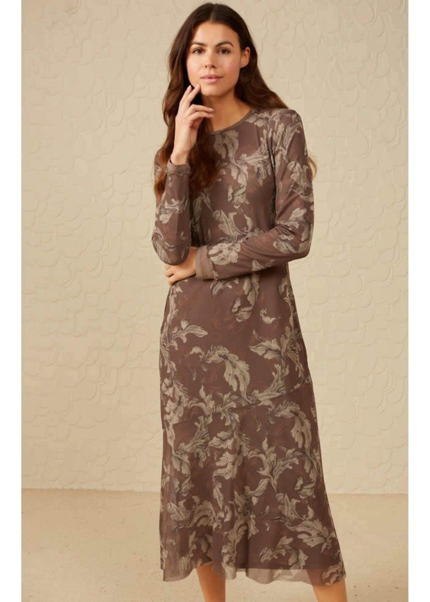 YaYa Women Printed mesh dress