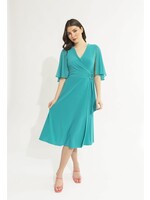 Joseph Ribkoff Cape sleeve fit and flare wrap dress
