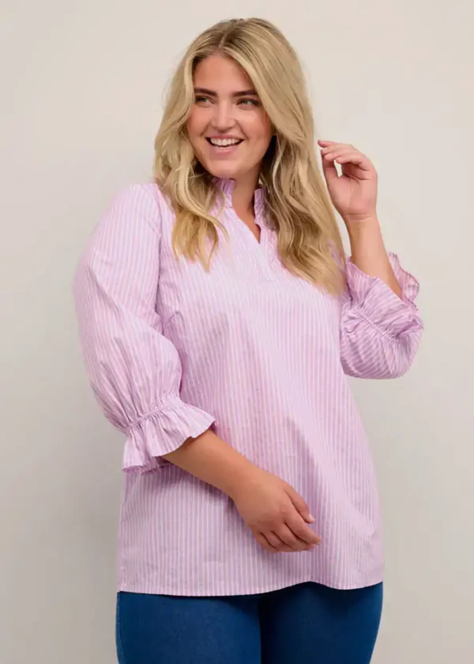 Kaffe Puff sleeve 3/4 sleeve blouse