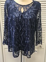 Alex evening Embroidered mock twin set