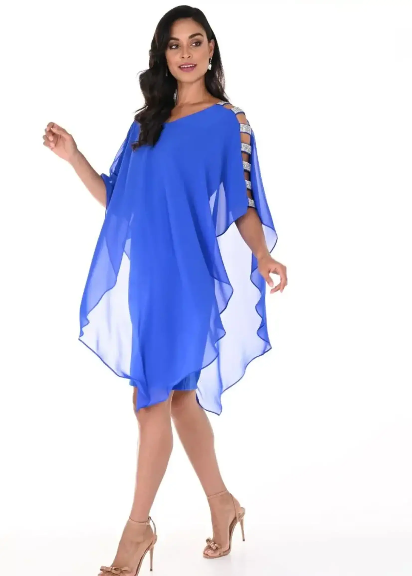 Frank Lyman Cut-out shoulder chiffon dress