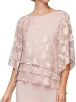 Alex evening Chiffon triple tier blouse