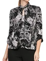 Alex evening Sparkle floral print twin set