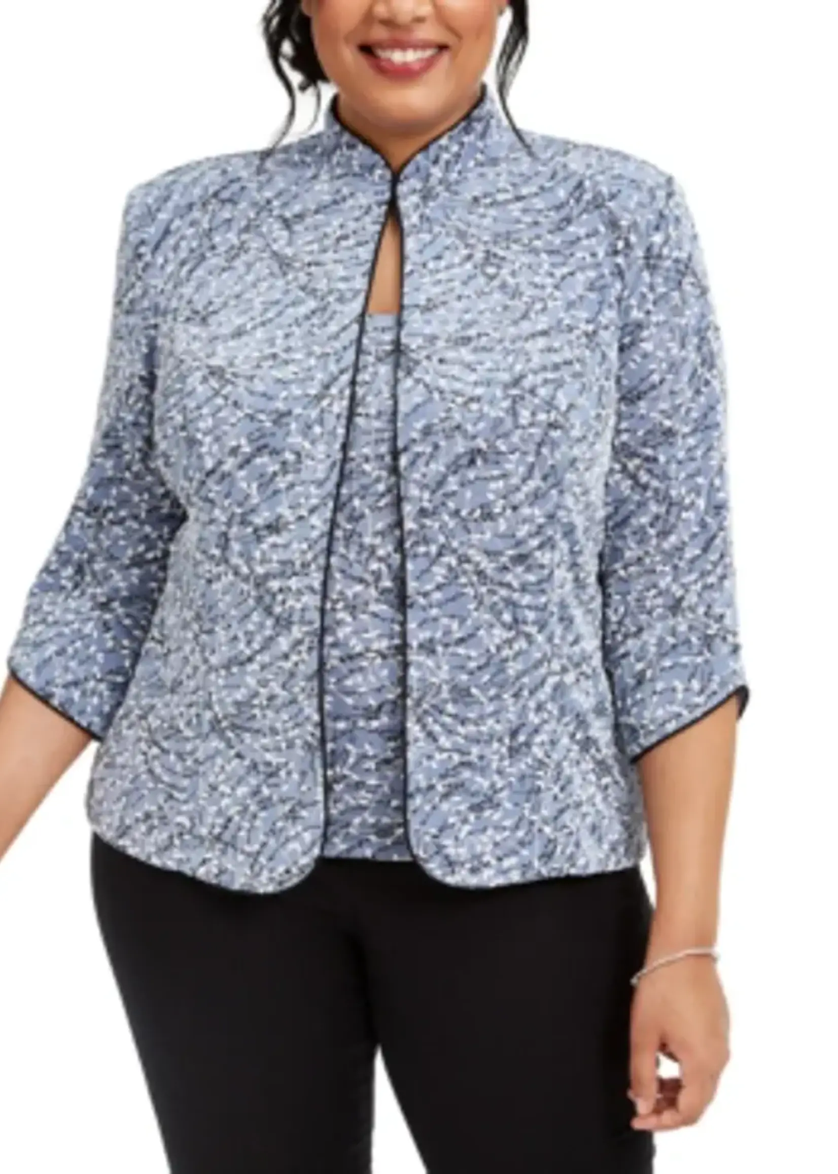 Alex evening Plus sparkle print twin set