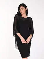 Frank Lyman Pearl and rhinestone tunic cape top