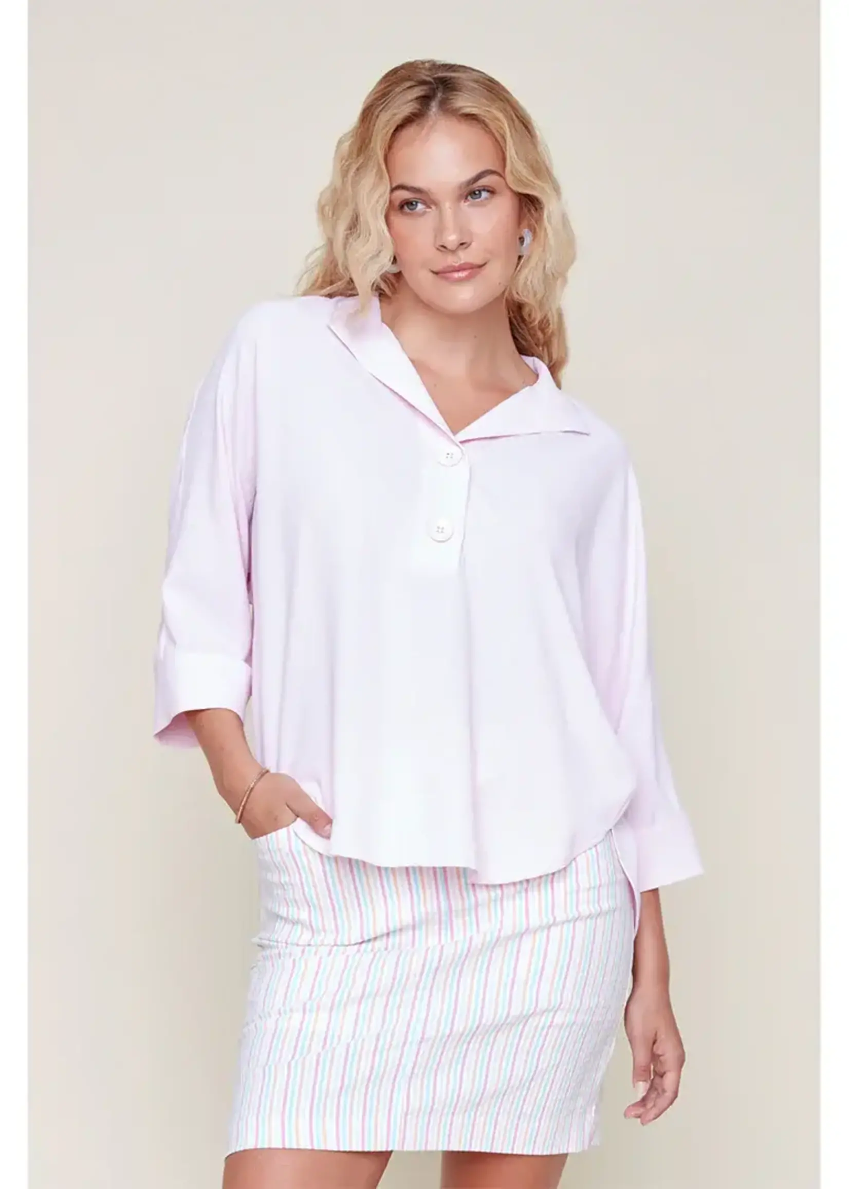 Renuar Collared rolled sleeve blouse