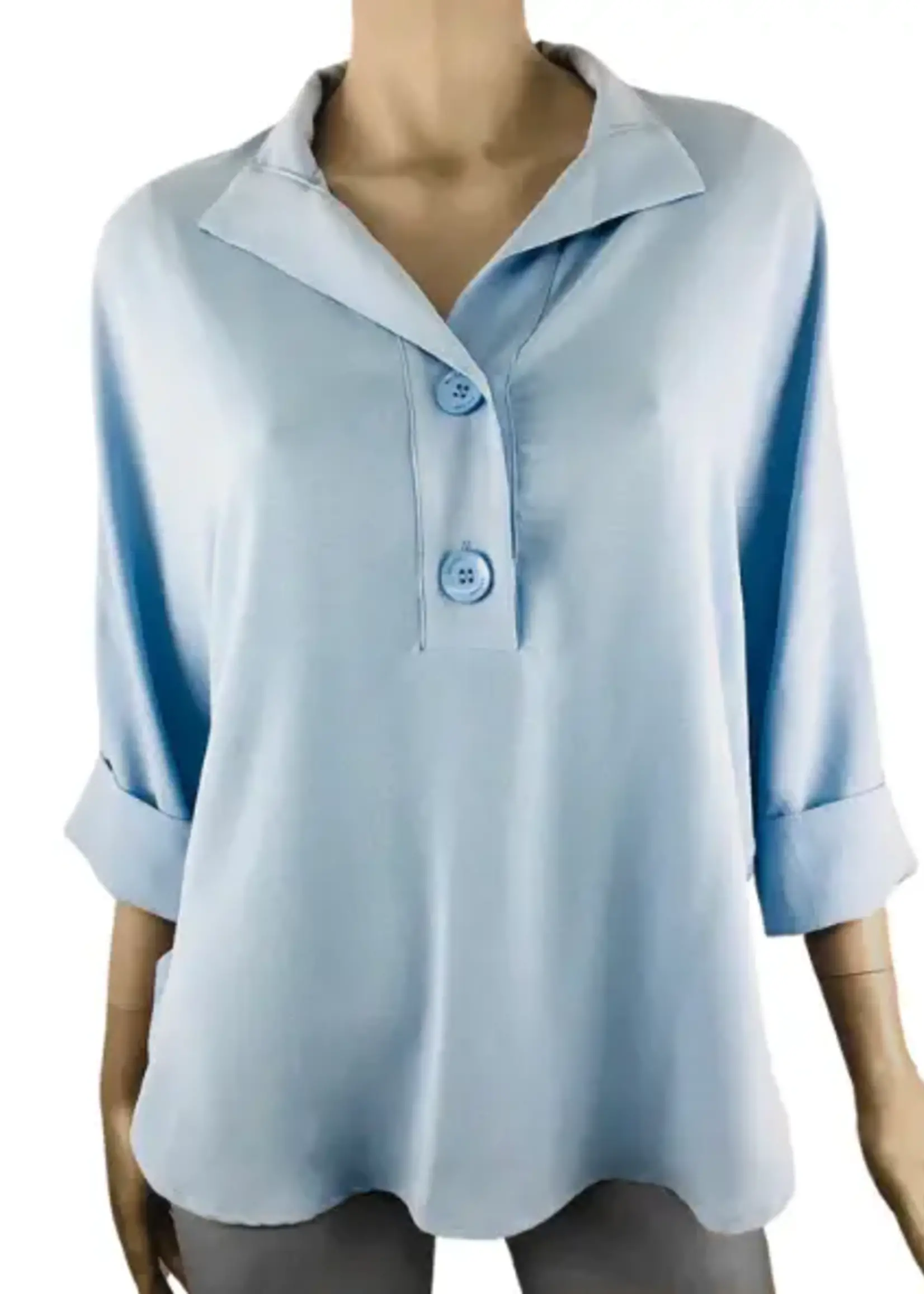Renuar Collared rolled sleeve blouse