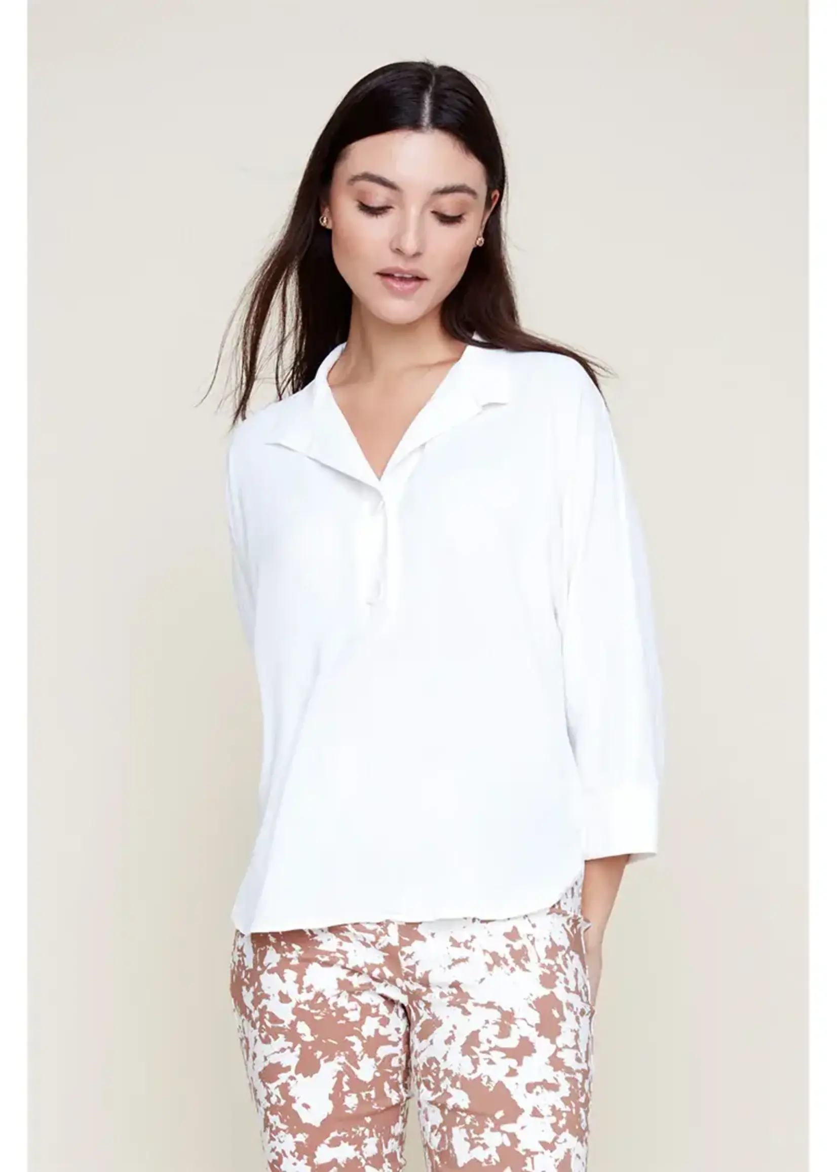 Renuar Collared rolled sleeve blouse