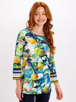 Dolcezza 3/4 sleeve print tunic top