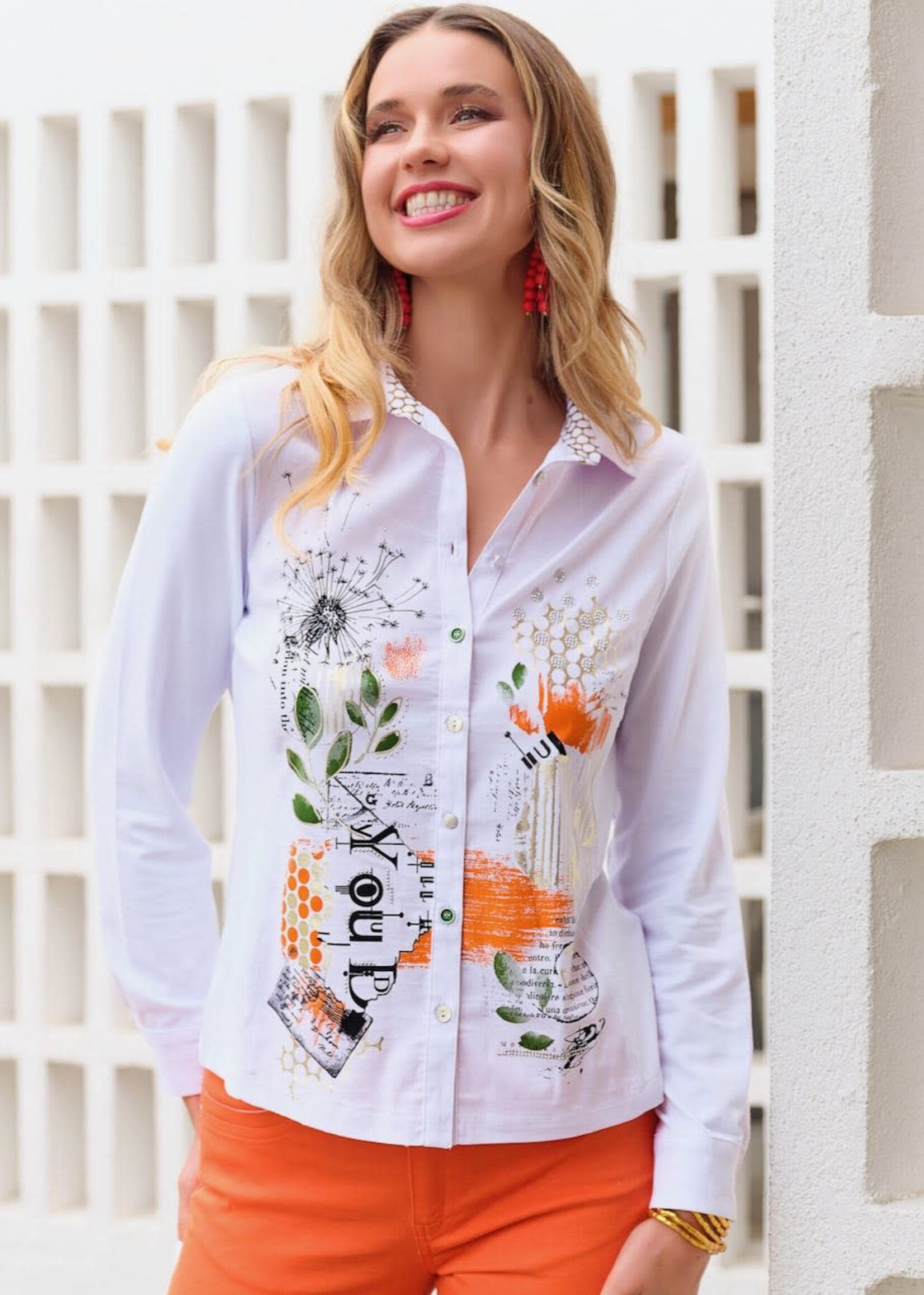 Dolcezza Abstract cut- away blouse