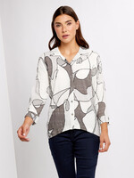 Dolcezza Crinkle abstract print blouse