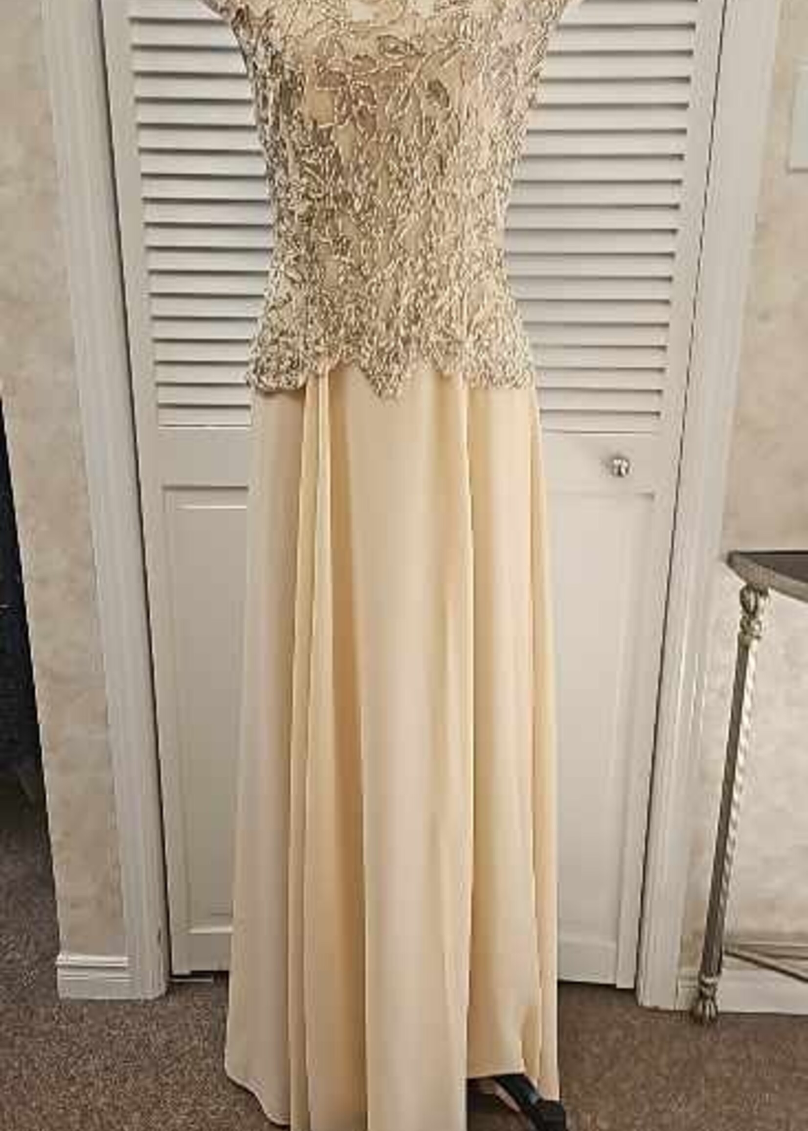 Frank Lyman Embroidered sequin bodice gown