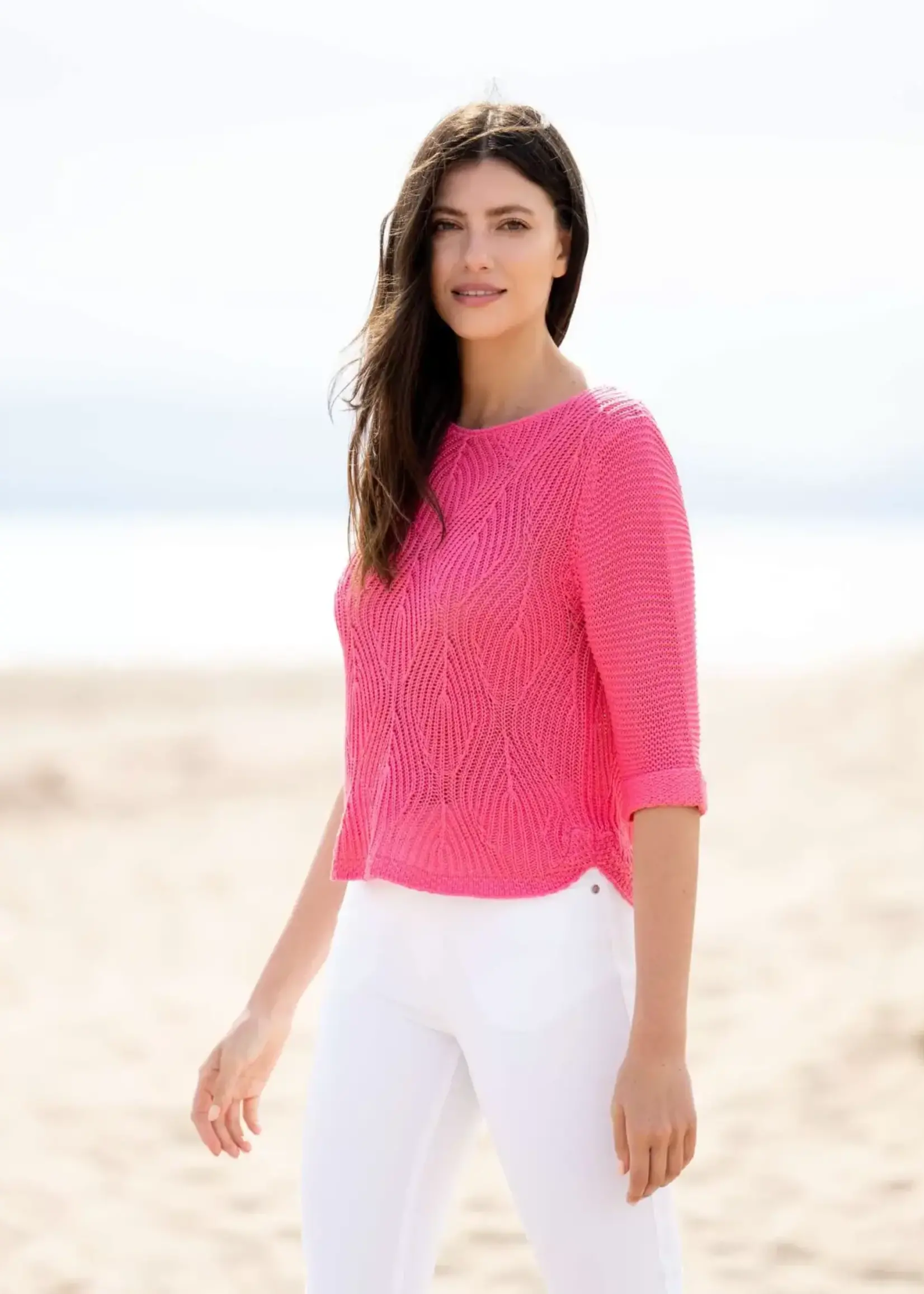 Marble Diamond knit 3/4 sleeve sweater
