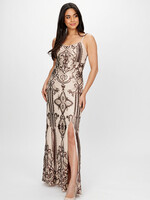 Frank Lyman Sequin long sleeveless gown