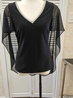 Frank Lyman Chiffon sleeve cape blouse