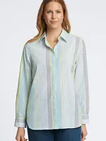 Foxcroft Boyfriend seersucker stripe blouse