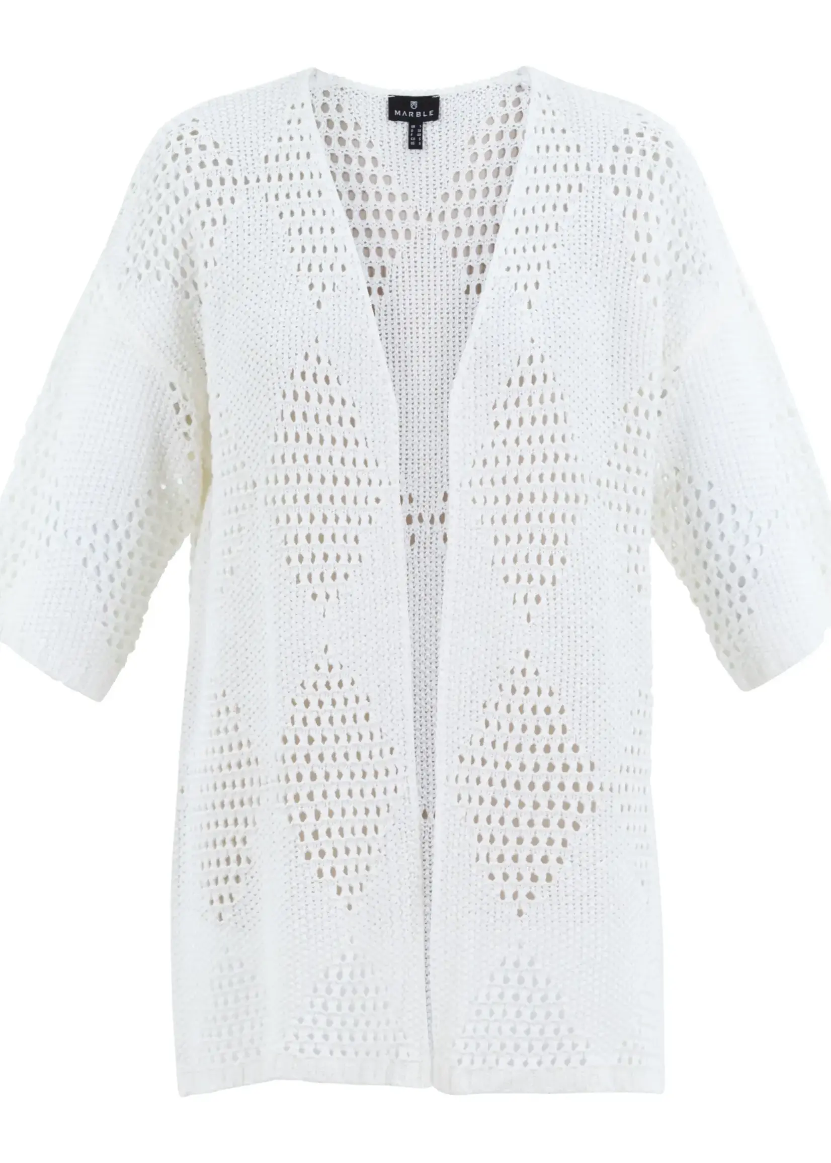 Marble Pointelle knit cardi