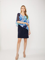 Frank Lyman Floral chiffon overlay dress