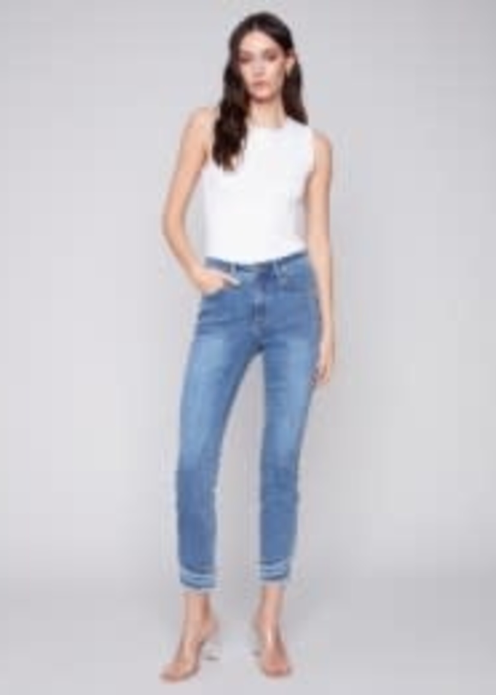 Charlie B Double frayed hem jean
