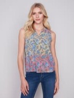 Charlie B Sleeveless ruffle top