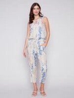 Printed linen pant