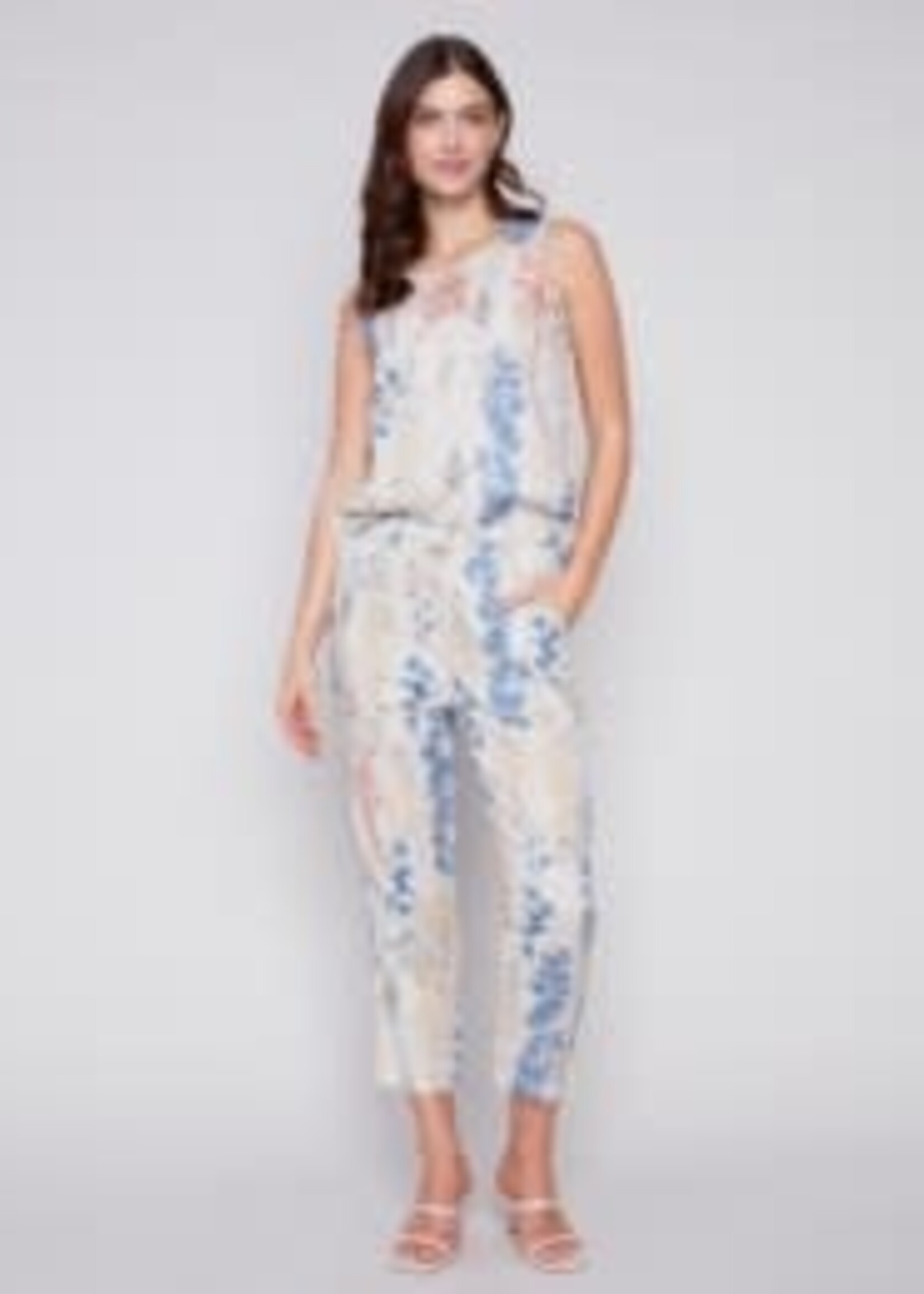 Printed linen pant