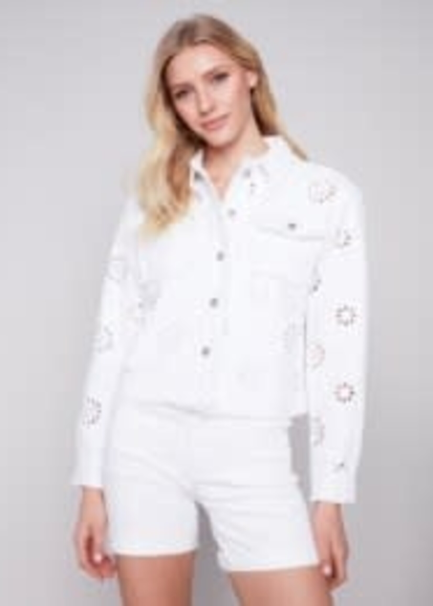 Charlie B Eyelette denim jacket