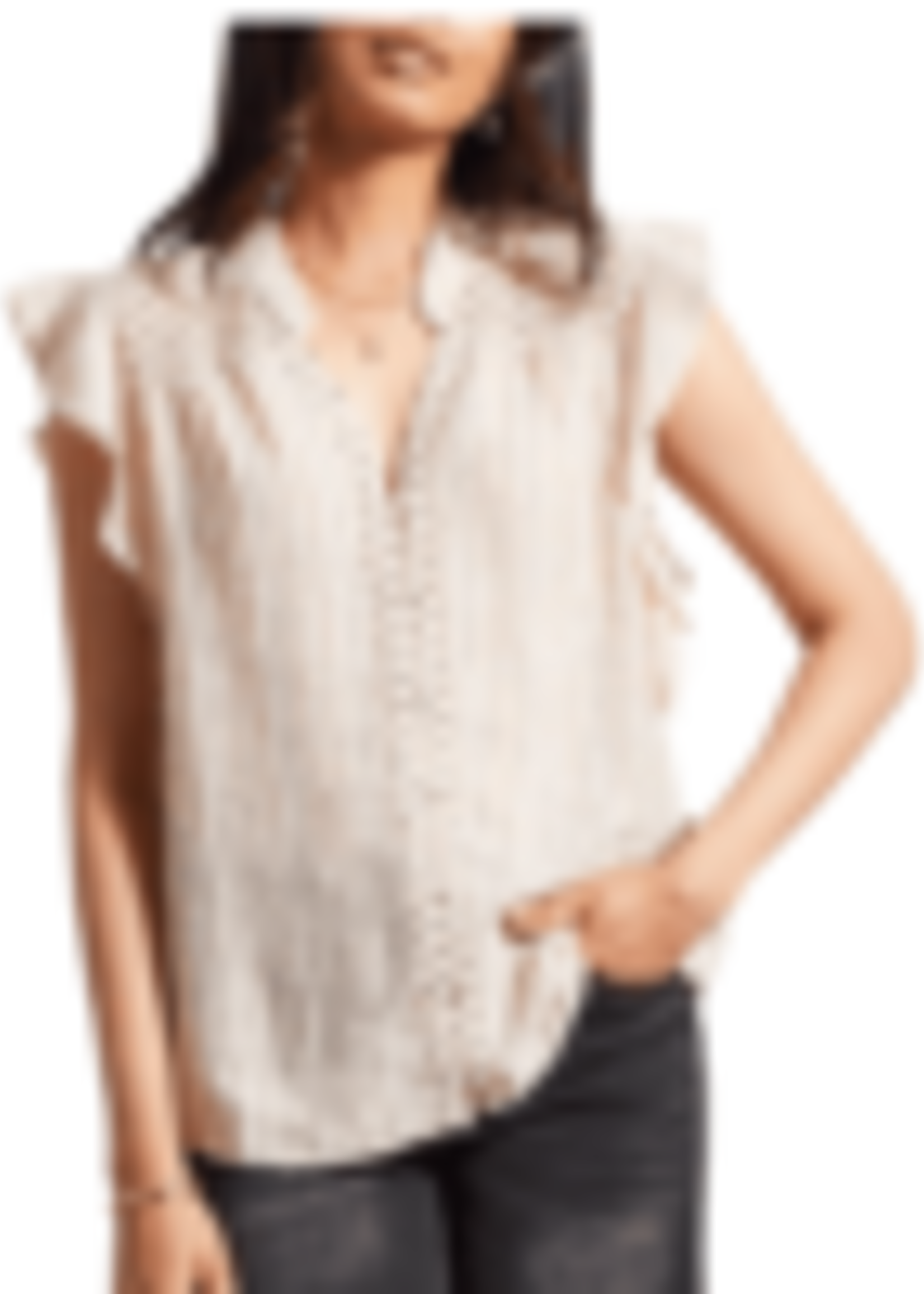 Tribal Double frill cap sleeve blouse