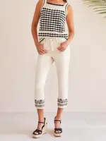 Tribal Crop pant w/ embroidered hem