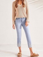 Tribal Crop jean w/ sequin embroidered hem