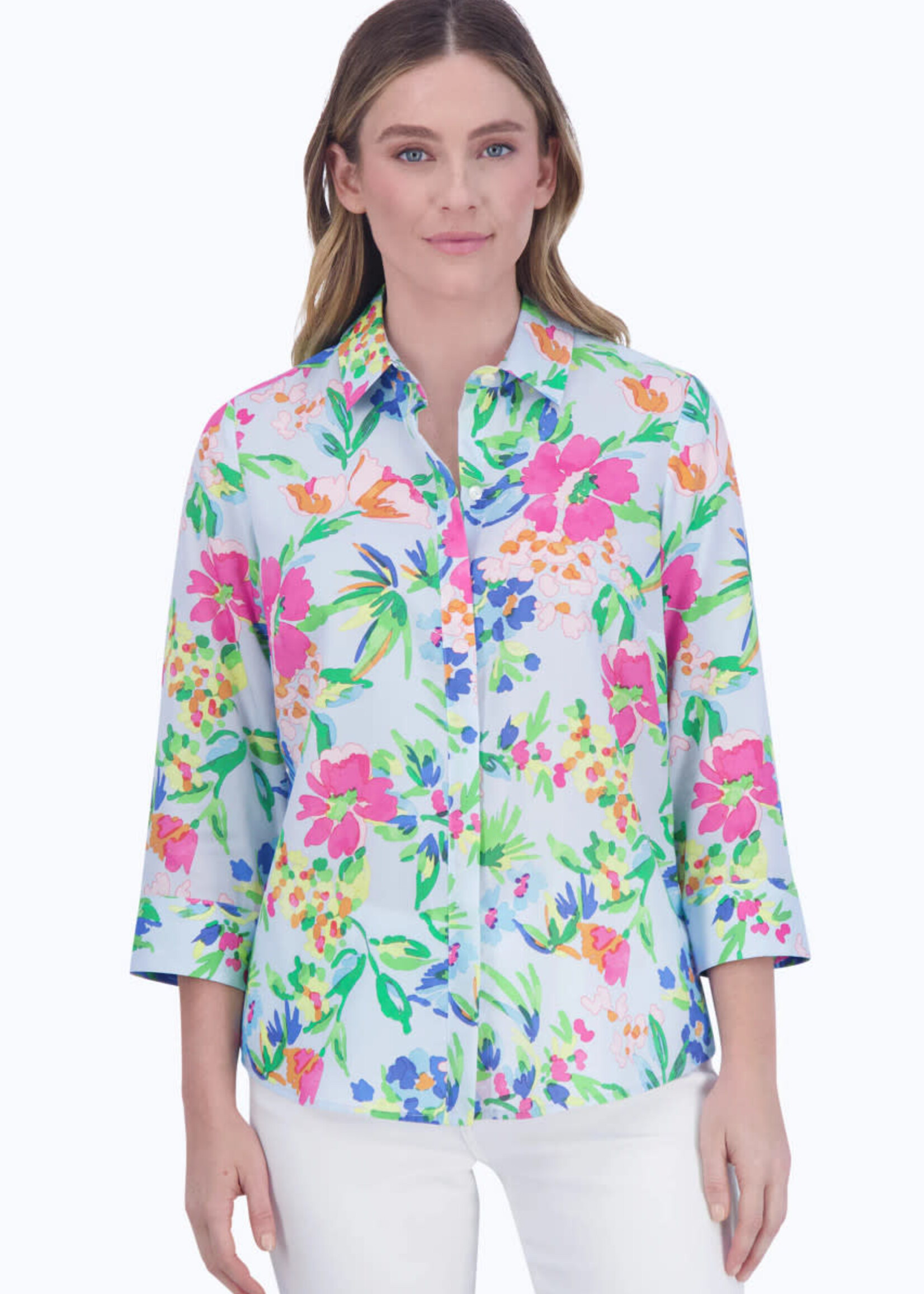 Foxcroft Painterly floral blouse